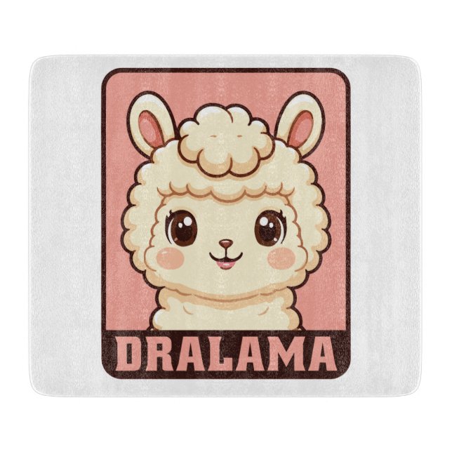 Planche À Découper Conception d'illustration de lama mignon (Devant)