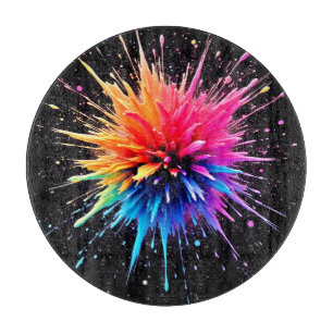 Planche À Découper Conception dynamique des explosions de couleurs