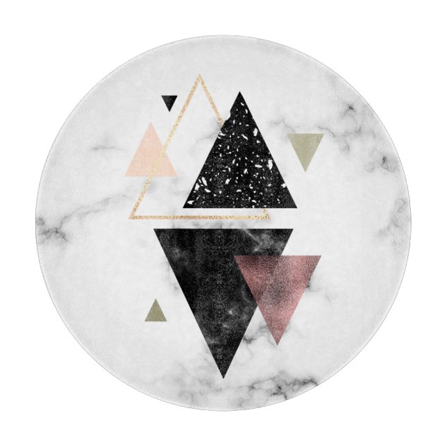 Planche À Découper Conception géométrique du marbre métallique (Devant)