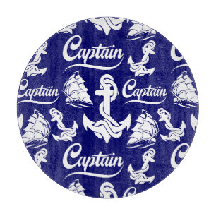 Planche À Découper Conception nautique d'ancre de voilier capitaine
