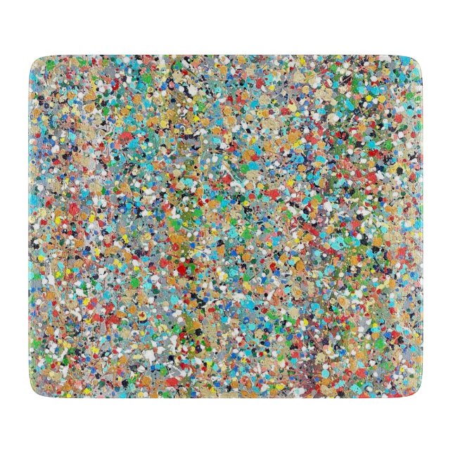 Planche À Découper Confetti's 6 x 7 Déco Glass Cutting Board (Devant)