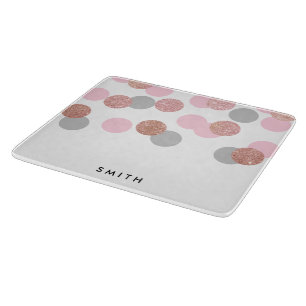 Planche À Découper confettis roses élégants de rose en pastel de