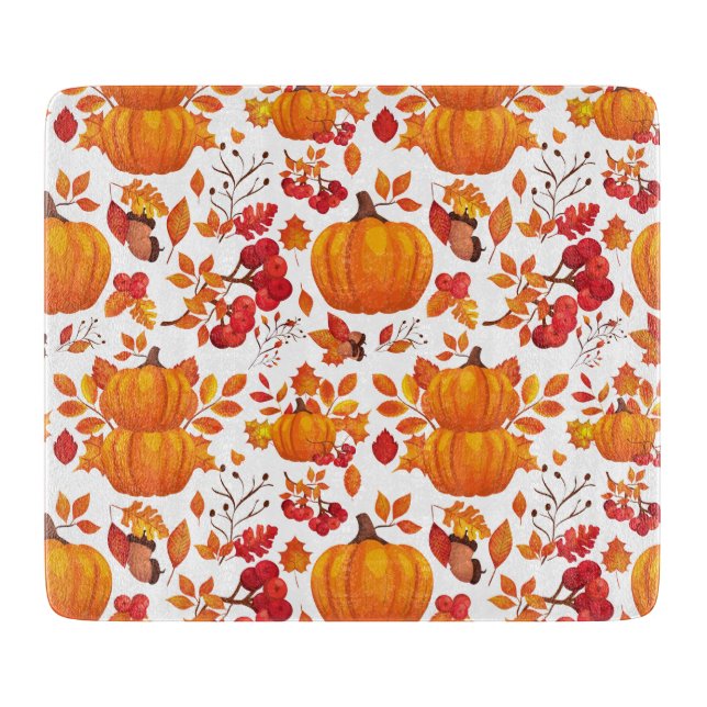 Planche À Découper Conseil de coupe d'automne du citrouille (Devant)