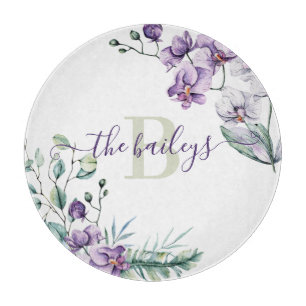 Planche À Découper Conseil de coupe des orchidées monochromes