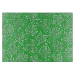 Planche À Découper Conseil de coupe Motif de Noël vert et blanc