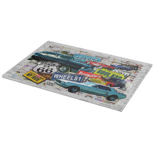 Planche À Découper CONSEIL de TAILLE DU VERRE vintage de voitures de