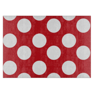 Planche À Découper Conseil rouge et blanc de taille du verre de point