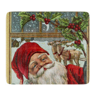 Planche À Découper Conseil vintage de taille du verre de Père Noël de