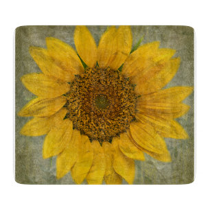 Planche À Découper Conseil vintage de taille du verre de tournesol