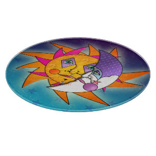 Planche À Découper CONSEILS de TAILLE DU VERRE de Sun et de lune