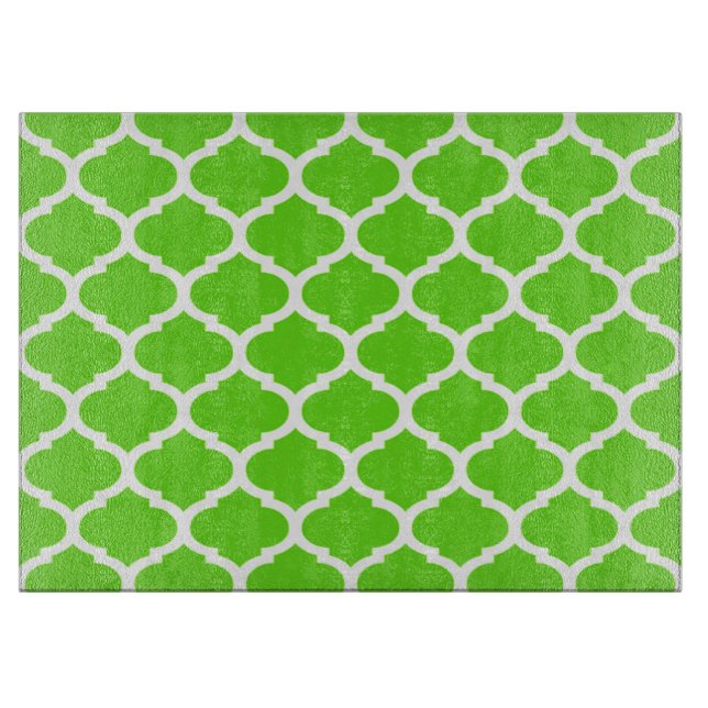 Planche À Découper Cool Lime Green Motif Quatrefoil marocain (Devant)