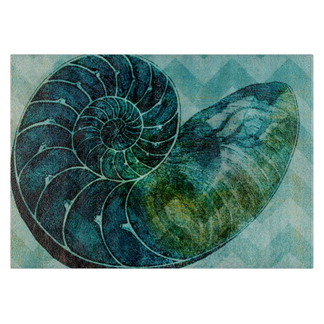 Planche À Découper Coque spirale Turquoise (Devant)
