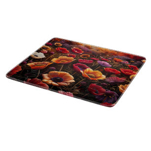 Planche À Découper Coquelicots Colorés