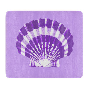 Planche À Découper Coquillage - violet et blanc