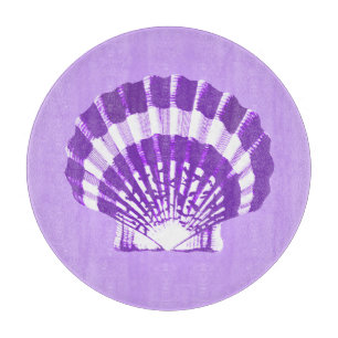 Planche À Découper Coquillage - violet et blanc