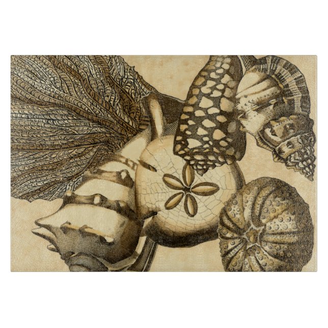 Planche À Découper Coquilles neutres et collection de corail (Devant)