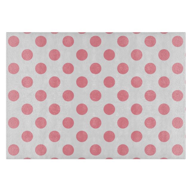 Planche À Découper Corail et pois blancs (Devant)