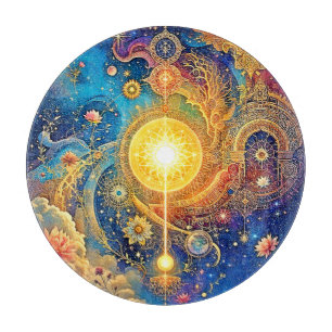 Planche À Découper Cosmic Sun Mandala Art