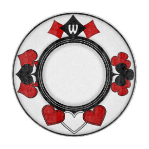 Planche À Découper Costumes Art Déco rouge et noir Monogramme