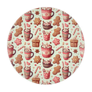 Planche À Découper Cosy Christmas Cocoa and Gingerpain Motif