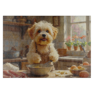Planche À Découper Coton de Tulear cuisine dans la cuisine