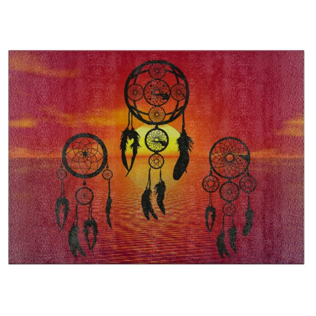 Planche À Découper Coucher de soleil Dreamcatcher (Devant)
