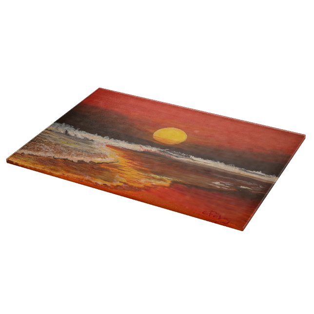 Planche À Découper Coucher de soleil sur le Pacifique, par Gary Polin (Coin)
