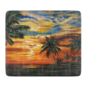 Planche À Découper Coucher de soleil tropical étonnant