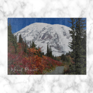 Planche À Découper Couleur d'automne du sentier Mount Rainier Randonn