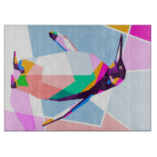 Planche À Découper Couleur de pingouin géométrique   Cadeau d'art