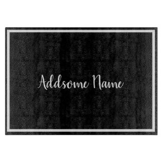 Planche À Découper Couleur solide Moderne Noir de base Monogramme