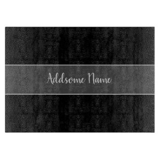 Planche À Découper Couleur solide Moderne Noir de base Monogramme