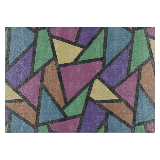 Planche À Découper Couleurs arc-en-ciel en mosaïque motif (Devant)