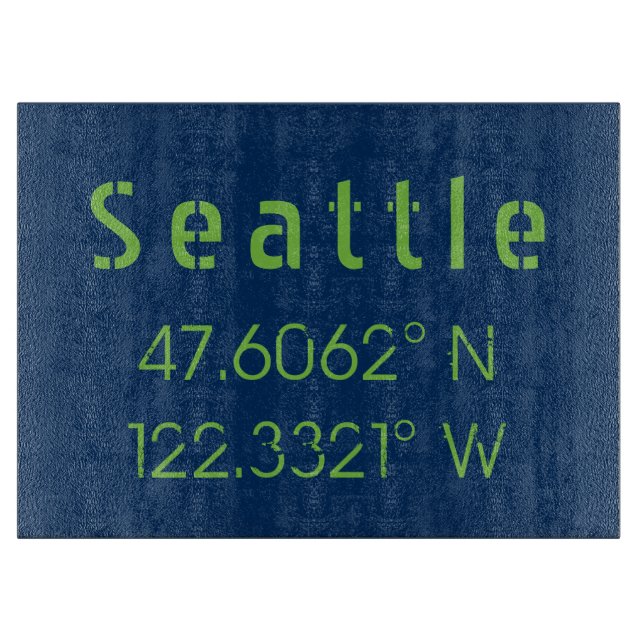 Planche À Découper Couleurs de l'équipe Seattle Longitude Latitude (Devant)