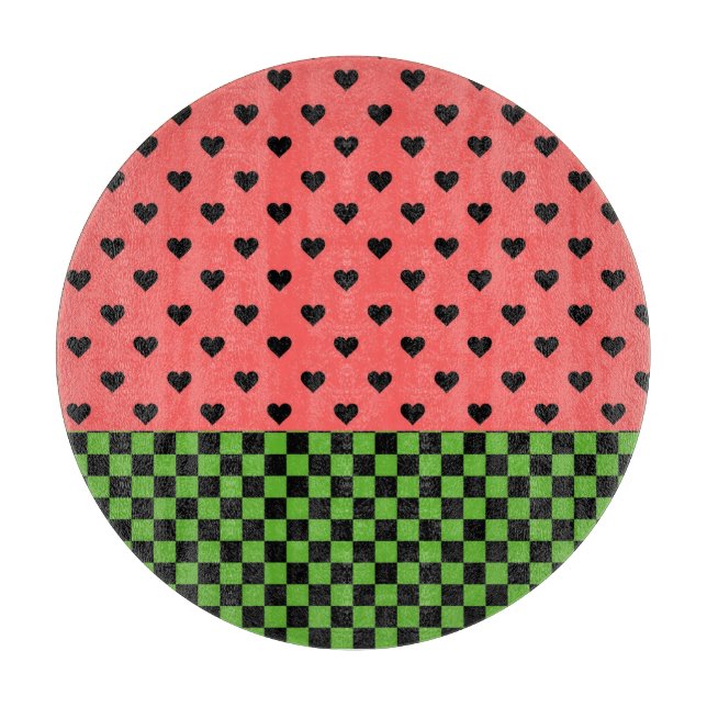 Planche À Découper Couleurs de pastèque à motif (Devant)