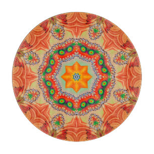 Planche À Découper Couleurs d'énergie vibrantes : design mandala.
