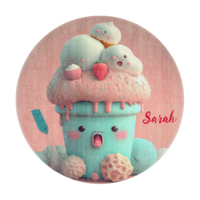 Planche À Découper Coupe de crème glacée Kawaii (Devant)