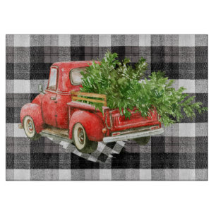 Planche À Découper Coupe de verre XMAS Camion Baffalo plaqué noir bla