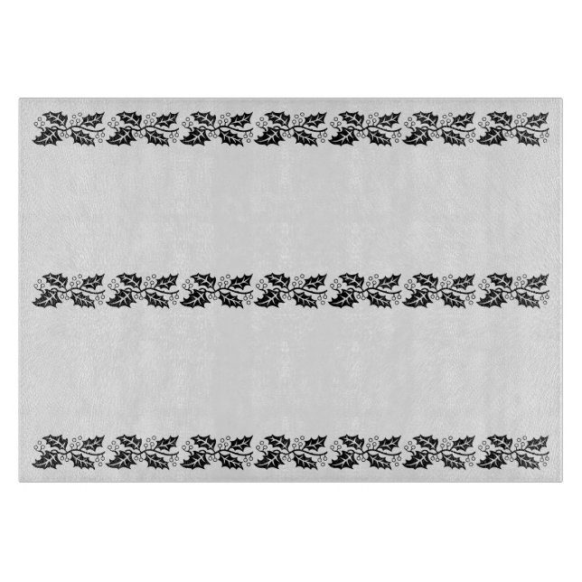 Planche À Découper Coupe - feuilles creux en noir et blanc (Devant)