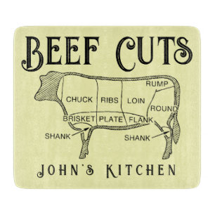 Planche À Découper Coupes de boeuf Diagramme de vache Cuisine personn