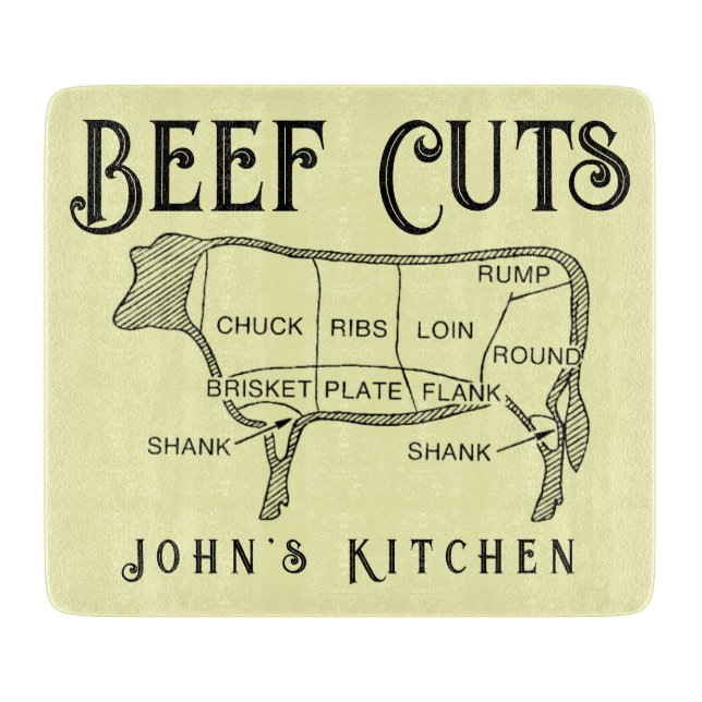 Planche À Découper Coupes de boeuf Diagramme de vache Cuisine personn (Devant)