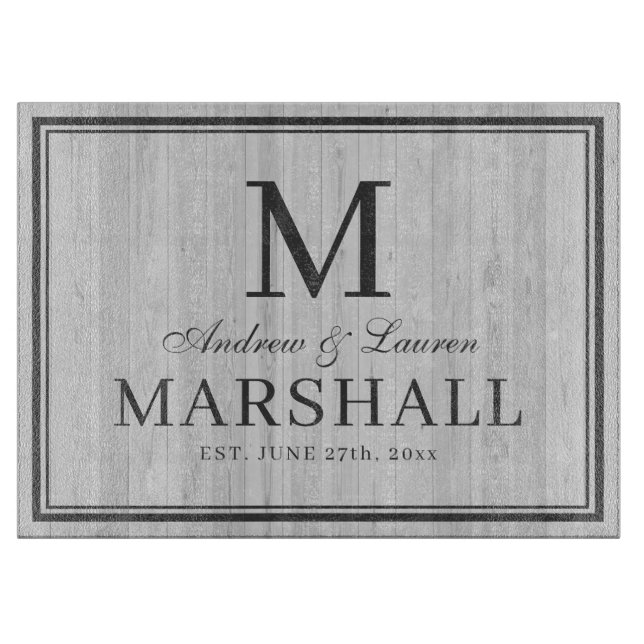 Planche À Découper Couples BBQ personnalisés Noms Cadeau Mariage rust (Devant)