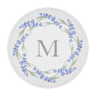 Planche À Découper Couronne de lavande à l'aquarelle 