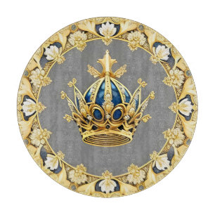 Planche À Découper Couronne Dorée Élégante