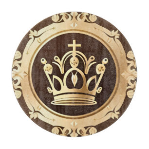 Planche À Découper Couronne Dorée Élégante