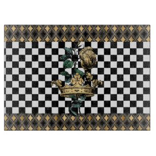 Planche À Découper Couronne et Rose décoratifs vintages