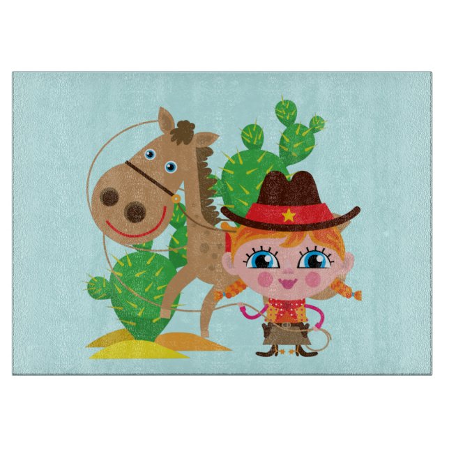 Planche À Découper Cow-girl et cheval (Devant)