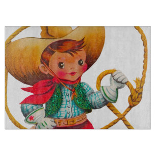 Planche À Découper Cowboy Retro Boy Child Cute Western