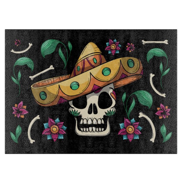 Planche À Découper Crâne mexicain décoratif (Devant)