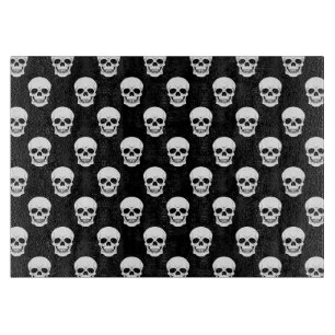 Planche À Découper Crâne noir et blanc motif Halloween